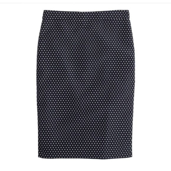J. Crew No. 2 Pencil Skirt Polka Dot Size 6 - Picture 2 of 10